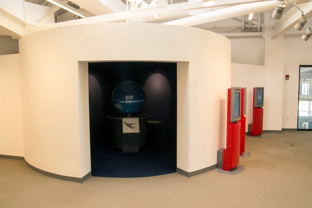 Spherical Magic Planet Room and Game Kiosks